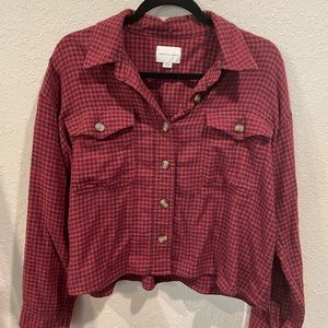 American Eagle Cropped Flannel